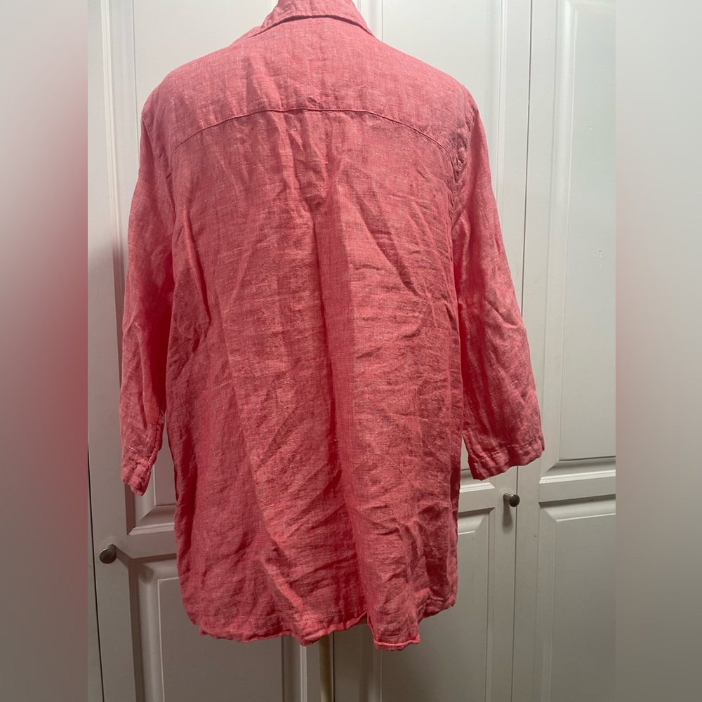 Soft Red Linen Tunic - Picture 4 of 6